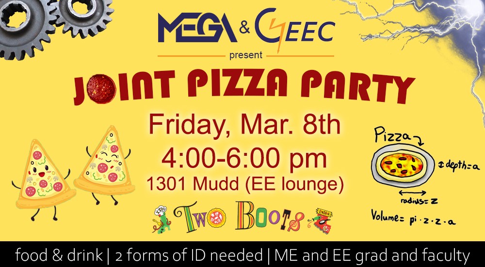 MEGA + GEEC Pizza Joint Social Event Flyer
