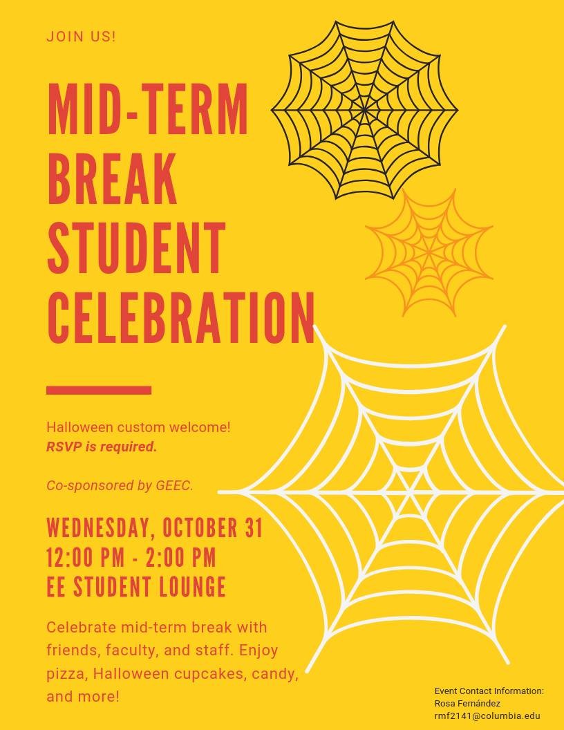 Mid-Term Break Student Celebration Event Flyer