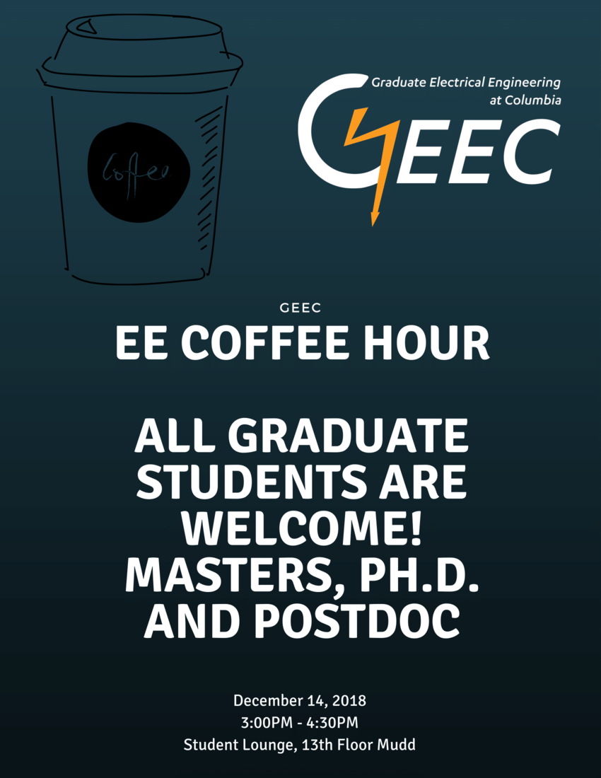 2018 Fall End of Semester Coffee Hour Event Flyer