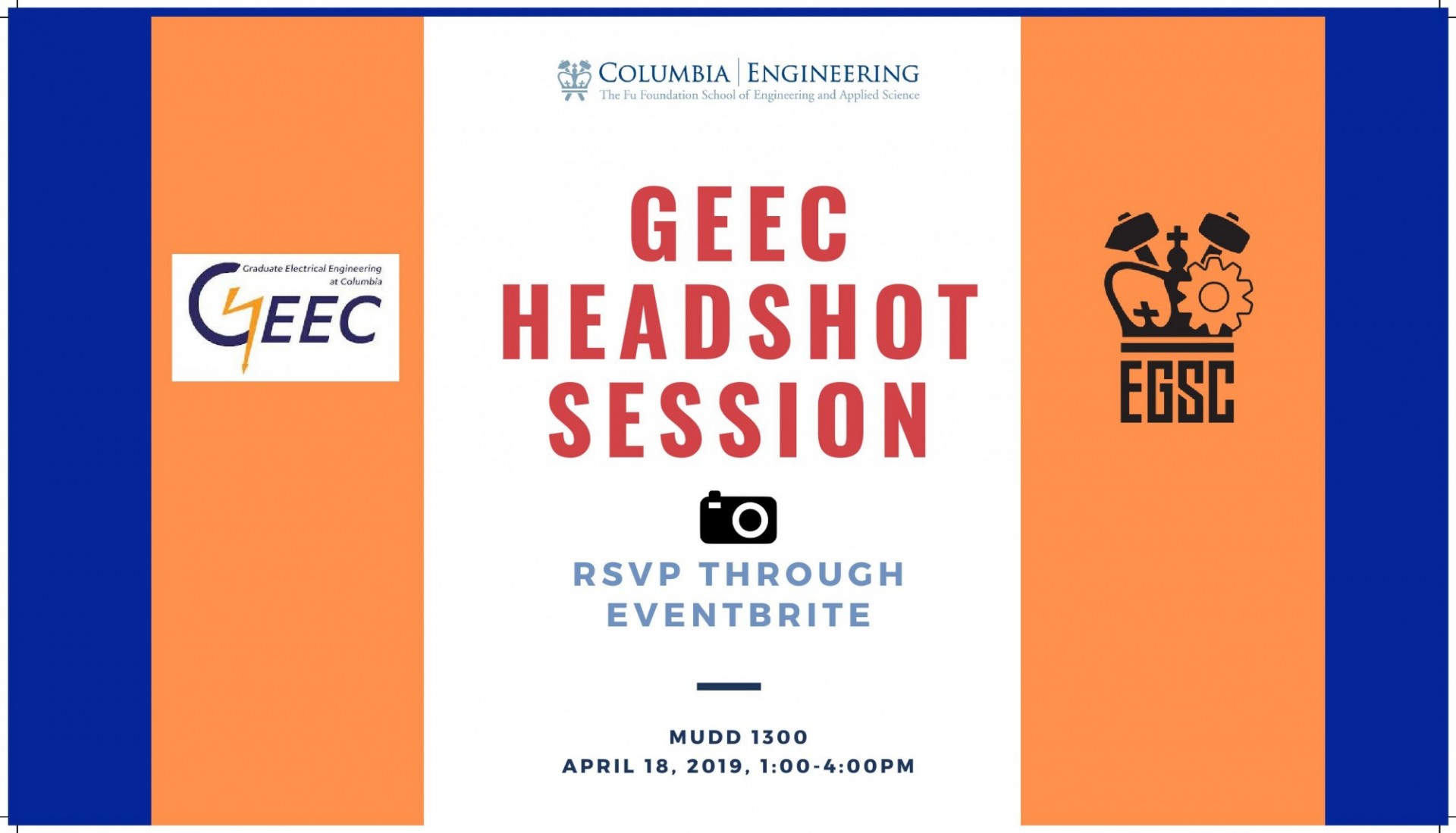 GEEC & EGSC Presents: Headshot Session for Electrical Engineering Students Event Flyer