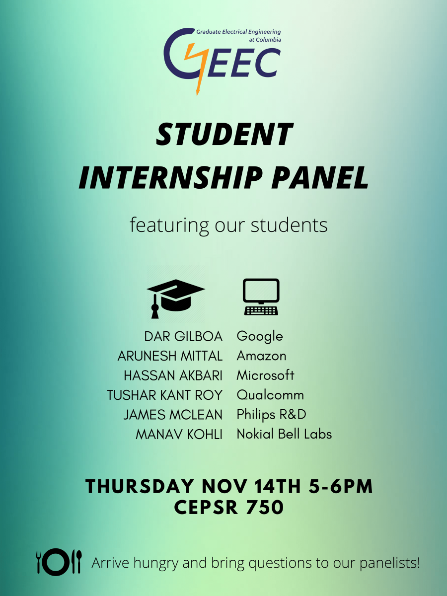 Fall 2019 GEEC student internship panel flyer