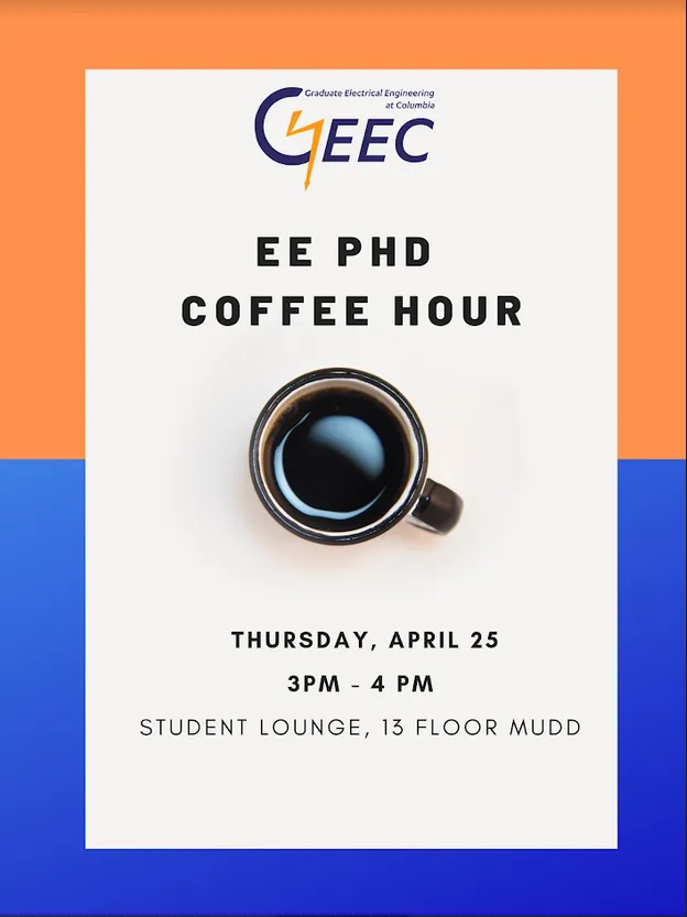 Flyer for the 04/25/2019 Ph.D. Coffee Hour