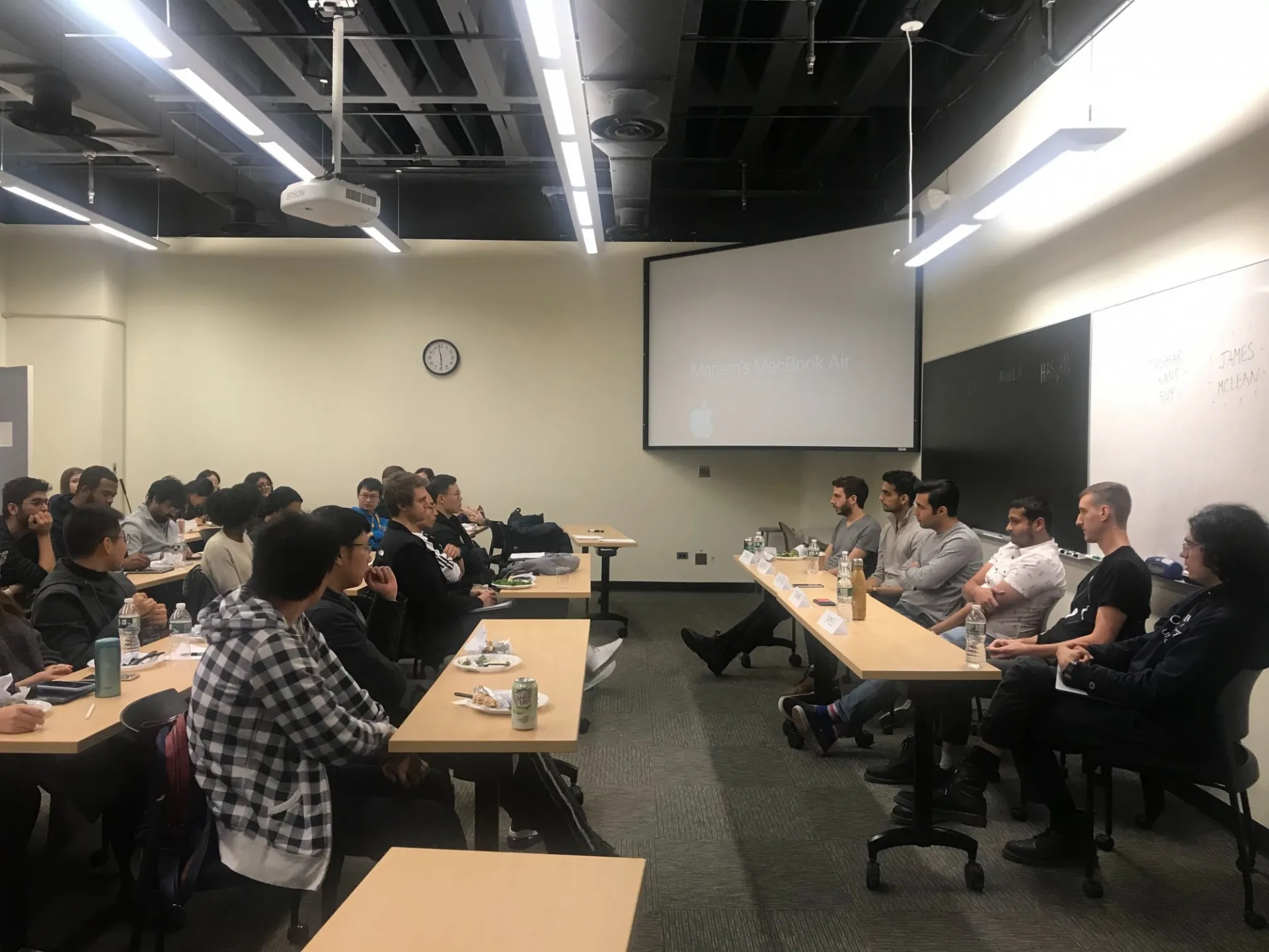 Students and panelists in heated discussion